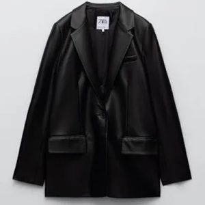NWT Zara Faux Leather Blazer